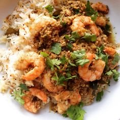 Curried King Prawns and Rice